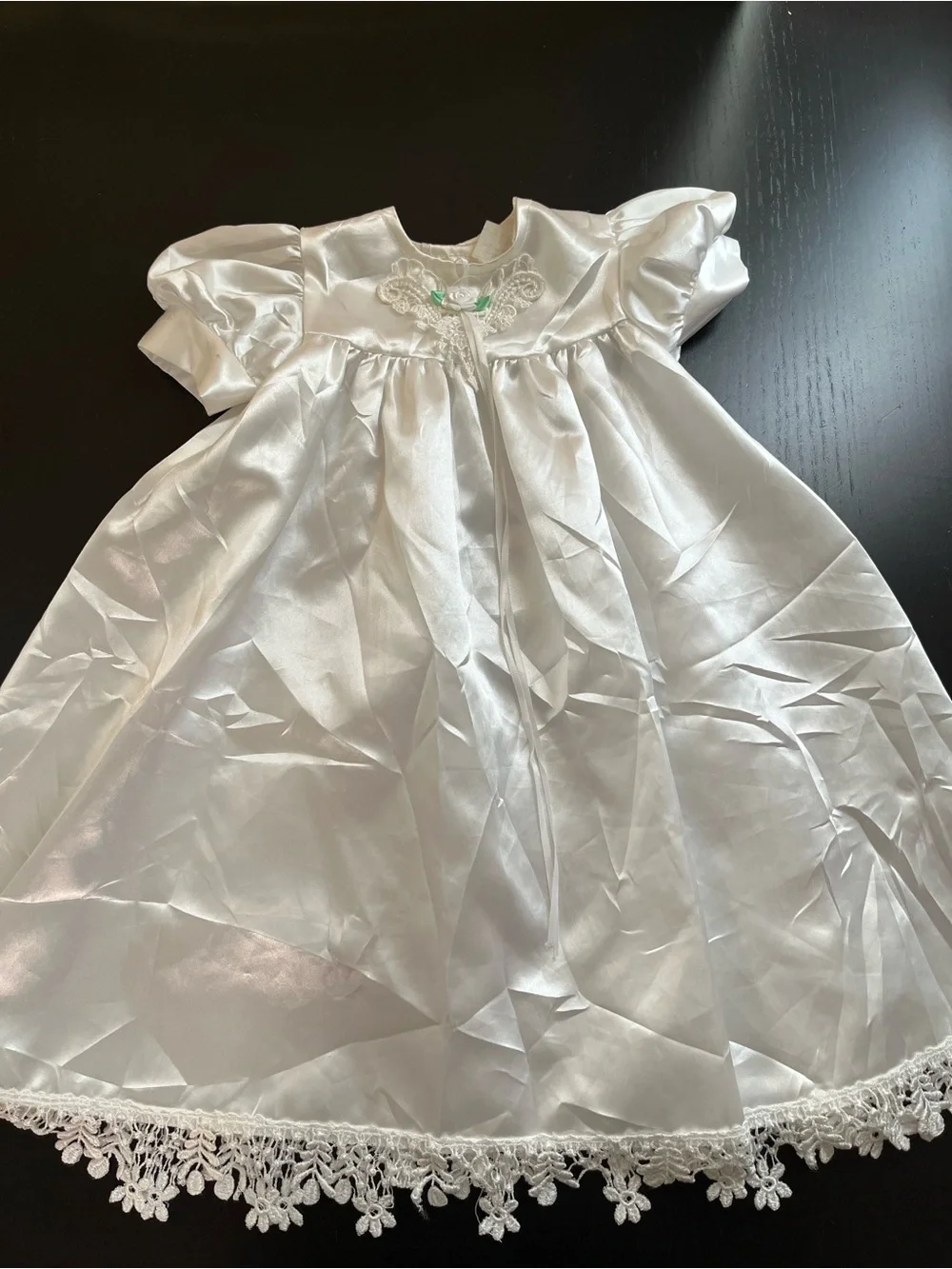 Kays Vintage Baby girl Satin lace christening blessing gown baptism formal dress